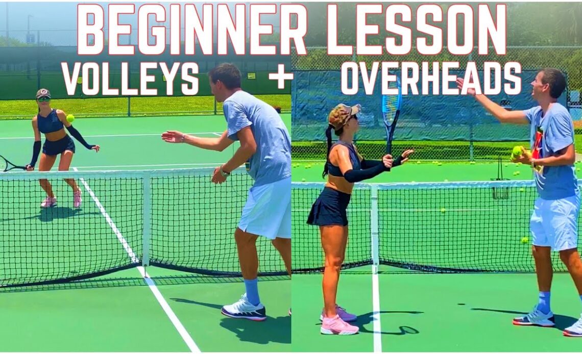 Beginner Tennis Lesson | Forehand Volley, Backhand Volley & Overhead