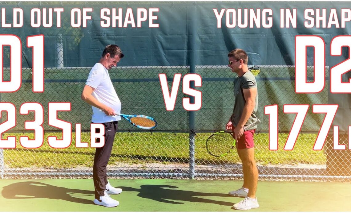 Old Out of Shape D1 vs Young In Shape D2 | Tennis Match