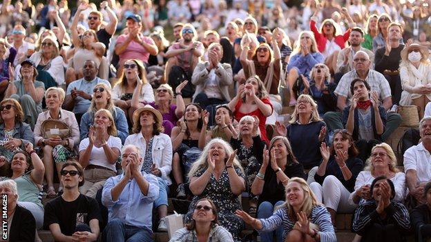 Fans on The Hill at Wimbledon