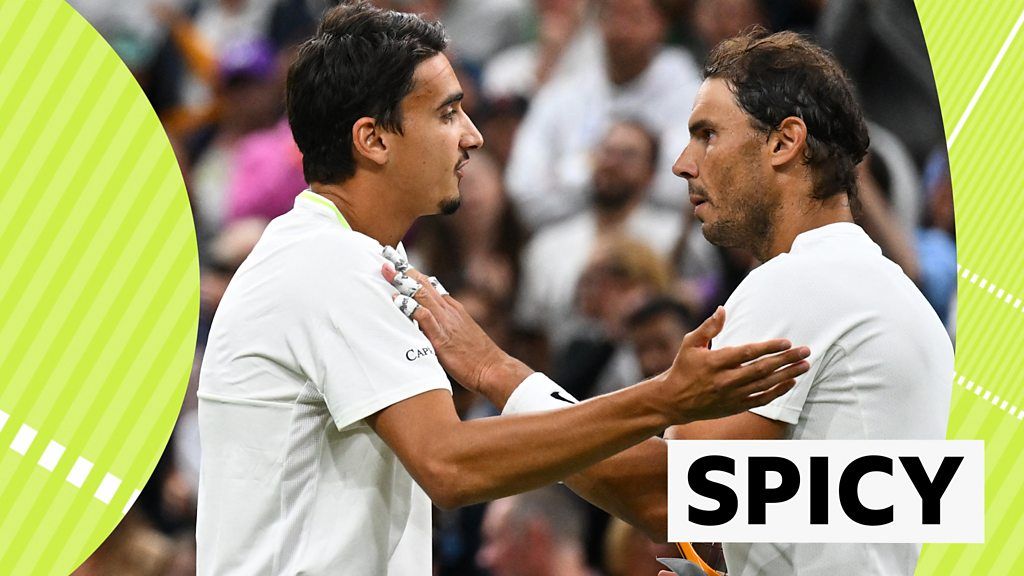 Wimbledon: Rafael Nadal confronts Lorenzo Sonego during win on Centre Court