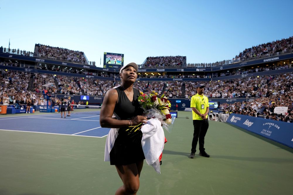 Day 3: Serena Williams, who announced her evolution away from tennis this week, bade an emotional farewell to fans after exiting in the second round to Belinda Bencic.