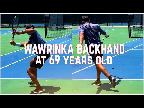 Ripping Wawrinka Style One-Handed Backhands at 69 Years Old