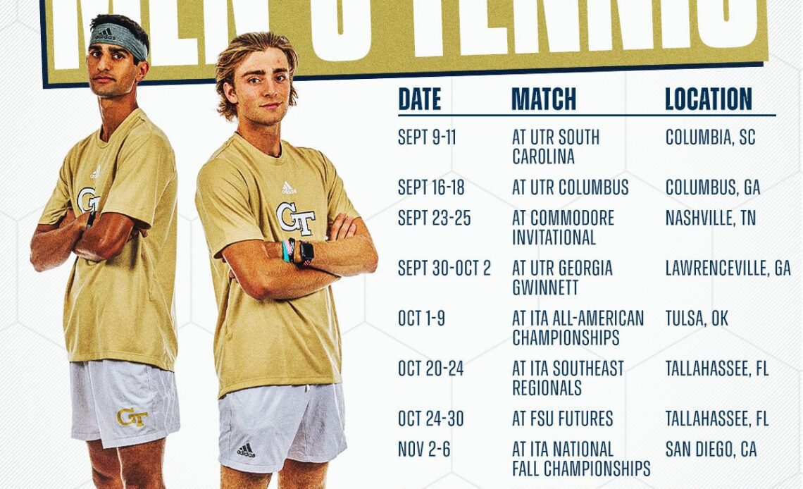 Men’s Tennis Announces Fall Schedule – Men's Tennis — Georgia Tech Yellow Jackets