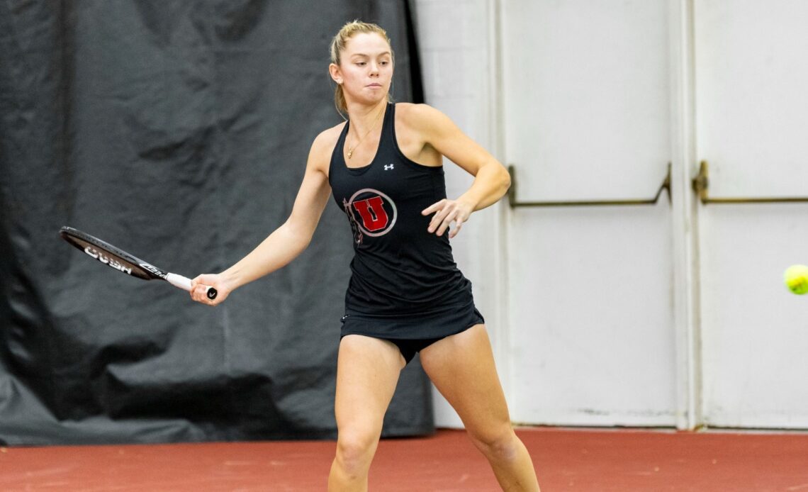 February 4, 2022, Salt Lake City, UT:The University of Utah Utes Women's Tennis takes on Idaho State in Salt Lake City, Utah on Friday, February 4, 2022.  (Photo by Bayleigh Schroeder/University of Utah)