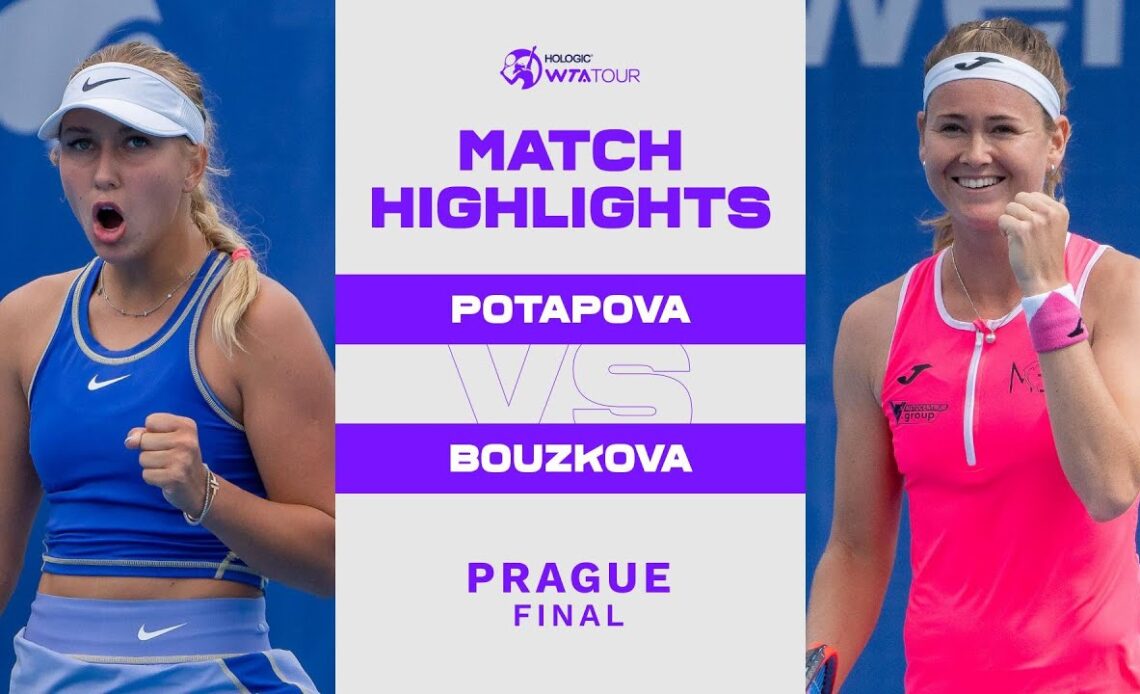 Anastasia Potapova vs. Marie Bouzkova | 2022 Prague Final | WTA Match Highlights