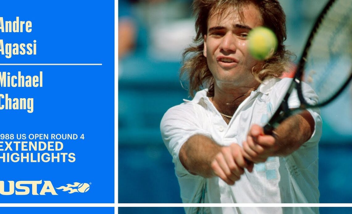 Andre Agassi vs Michael Chang Extended Highlights | 1988 US Open Round 4