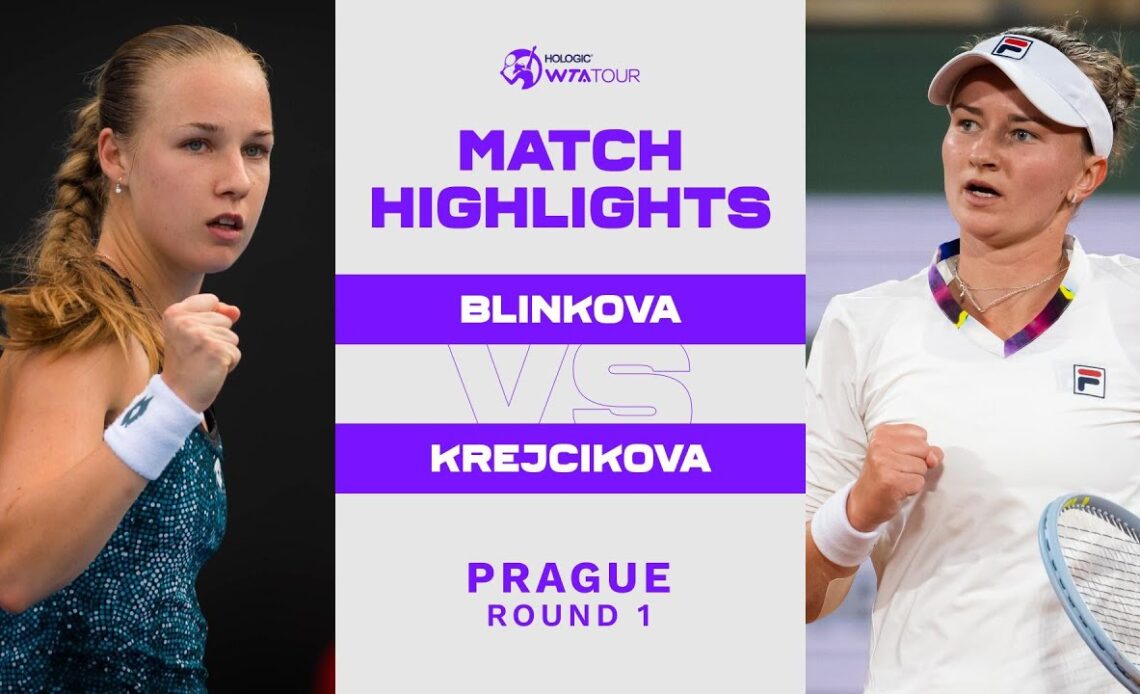 Anna Blinkova vs. Barbora Krejcikova | 2022 Prague Round 1 | WTA Match Highlights