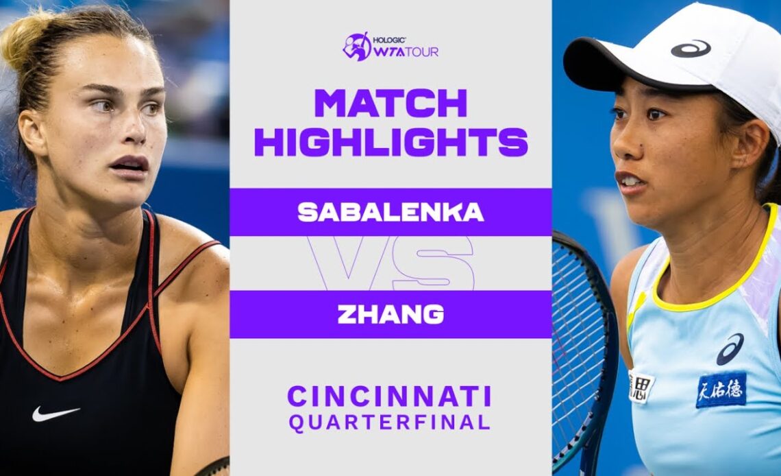 Aryna Sabalenka vs. Shuai Zhang | 2022 Cincinnati Quarterfinal | WTA Match Highlights