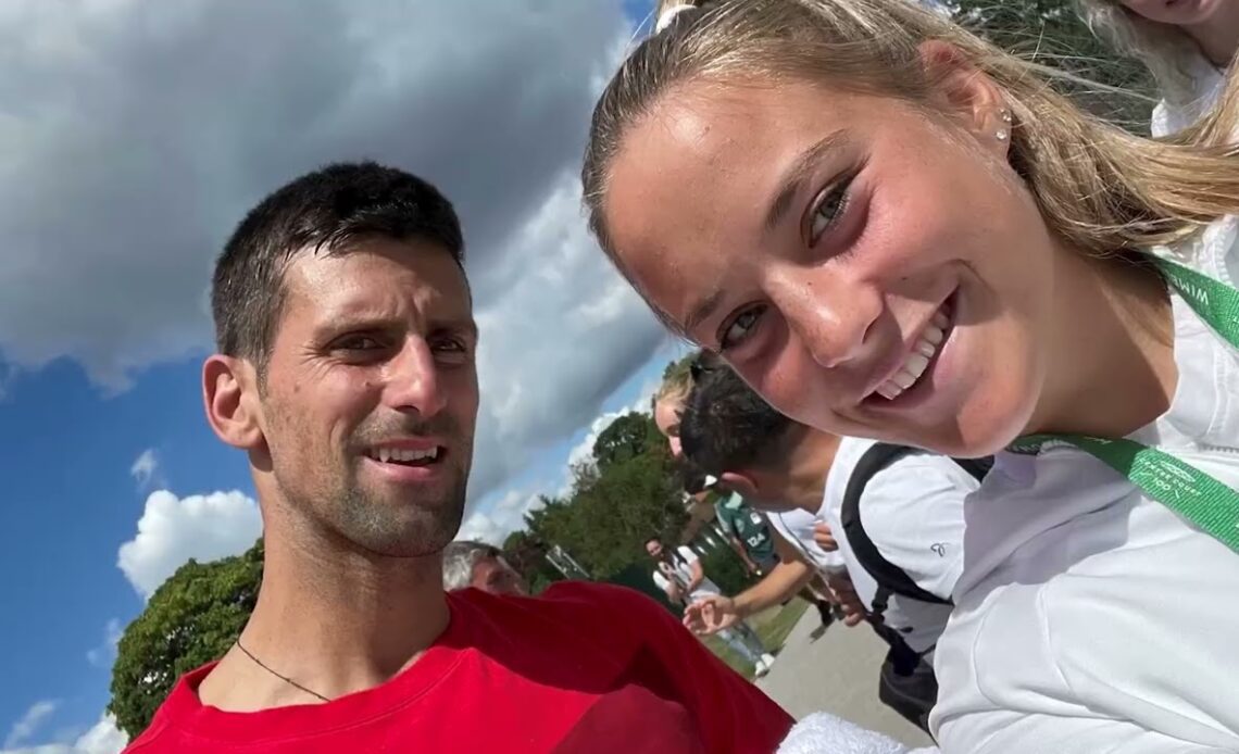 At Wimbledon with 2022 girls' finalist Luca Udvardy