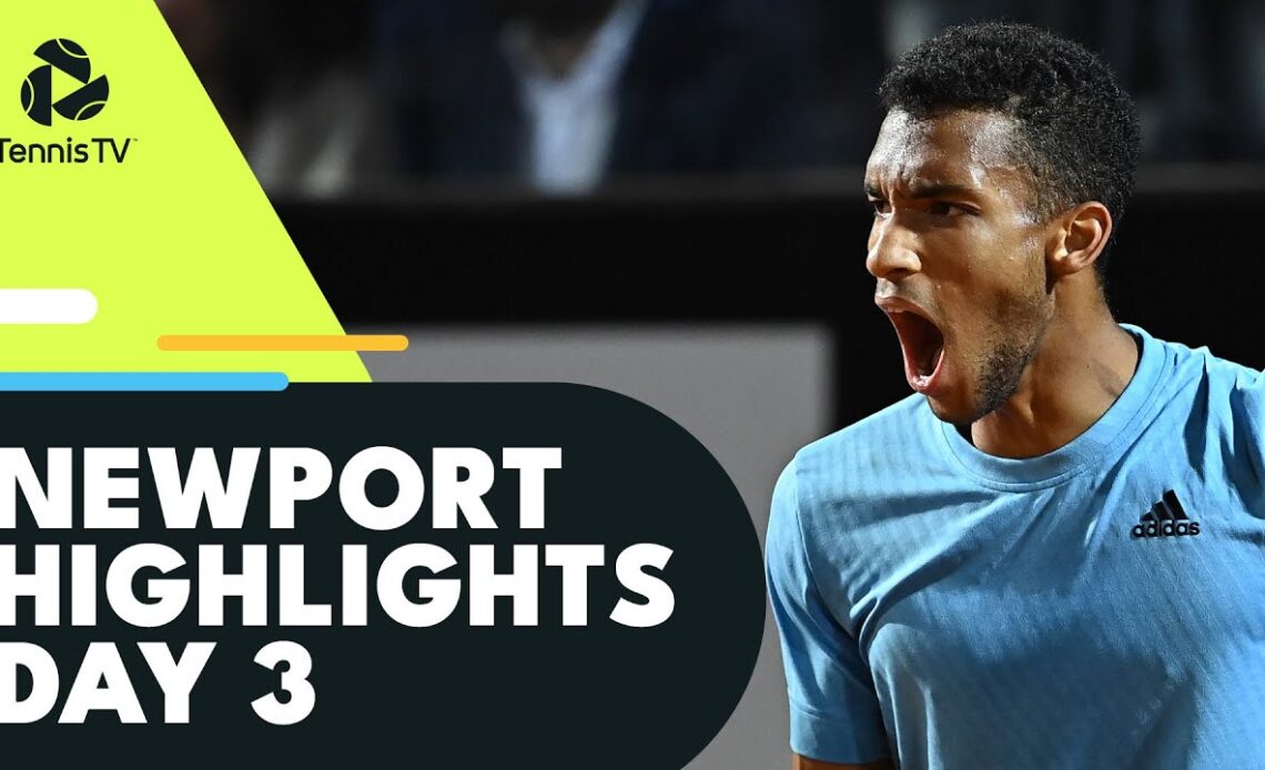 Auger-Aliassime Begins Campaign; Murray, Sock, Isner Feature | Newport 2022 Day 3 Highlights