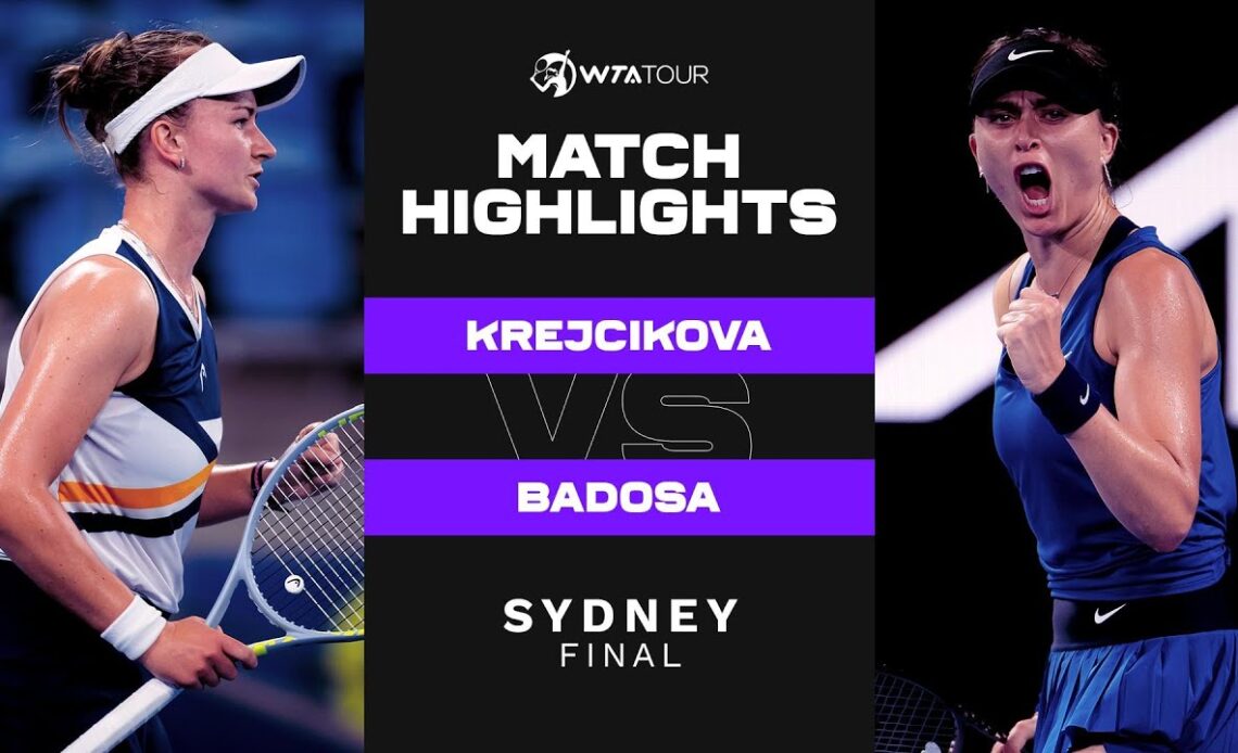 Barbora Krejcikova vs. Paula Badosa | 2022 Sydney Final | WTA Match Highlights