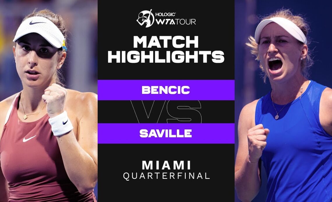 Belinda Bencic vs. Daria Saville | 2022 Miami Quarterfinal | WTA Match Highlights