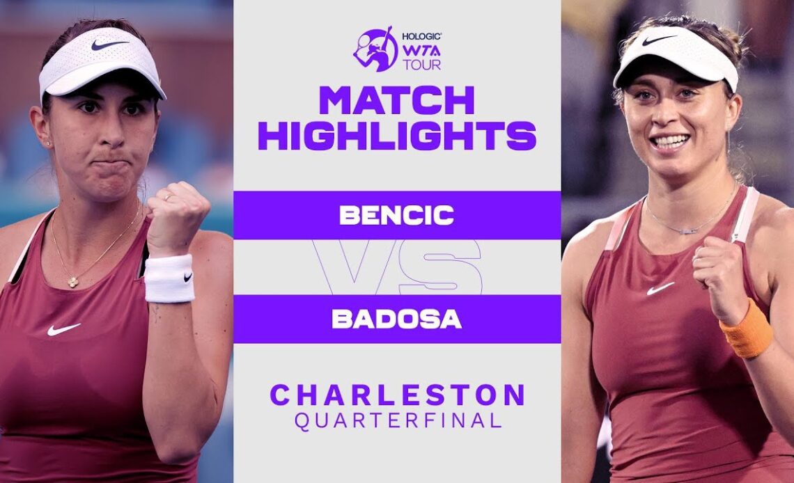 Belinda Bencic vs. Paula Badosa | 2022 Charleston Quarterfinal | WTA Match Highlights