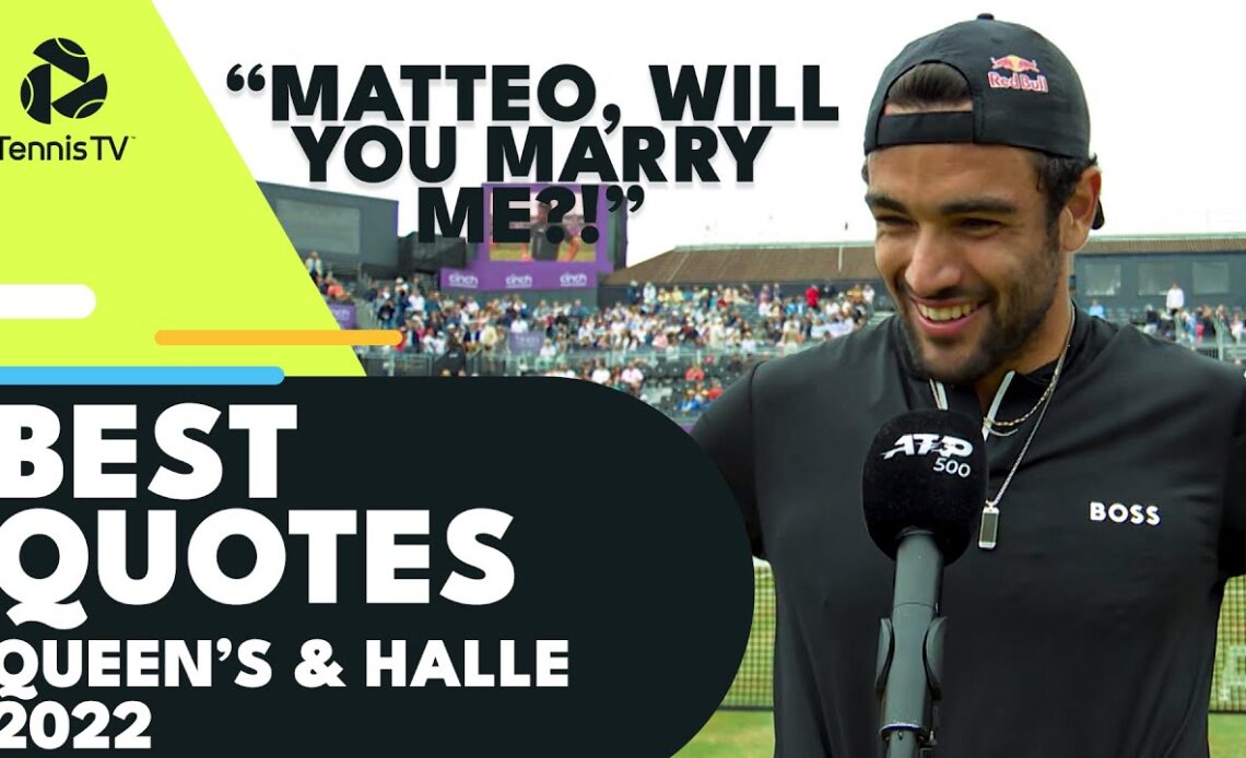 Berrettini's Marriage Proposal; Hurkacz's Return Roulette | Best Tennis Quotes: Halle & Queen's 2022