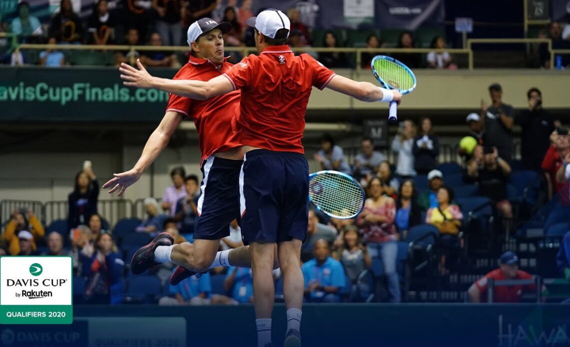 Bob and Mike Bryan vs Denis Istomin and Sanjar Fayziev Match Highlights | Davis Cup 2020 Qualifier