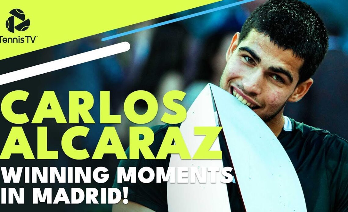 Carlos Alcaraz Championship Point, Trophy Lift & Speech | Madrid 2022 Final