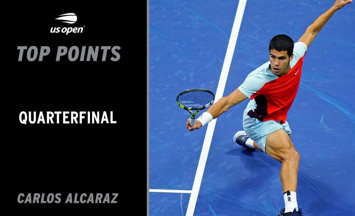 Carlos Alcaraz | Top Points vs. Jannik Sinner | 2022 US Open Quarterfinal