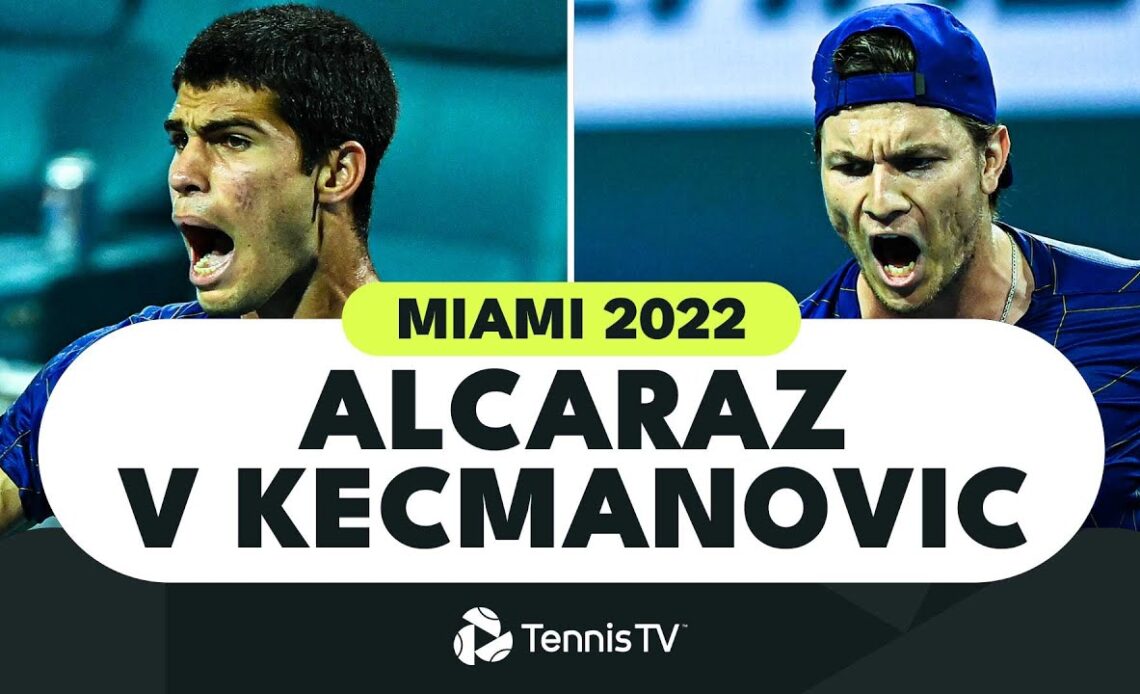 Carlos Alcaraz vs Miomir Kecmanovic BREATHTAKING Quarter-Final | Miami 2022 Highlights