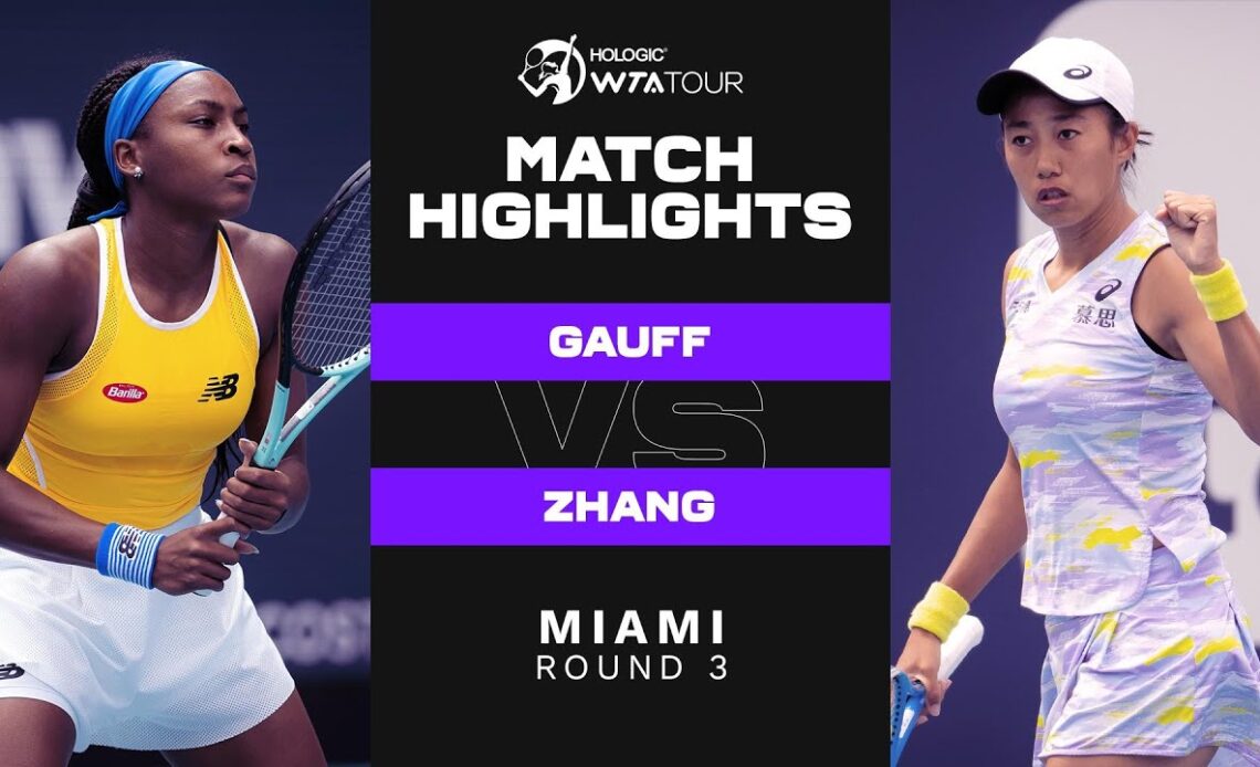 Coco Gauff vs. Shuai Zhang | 2022 Miami Round 3 | WTA Match Highlights