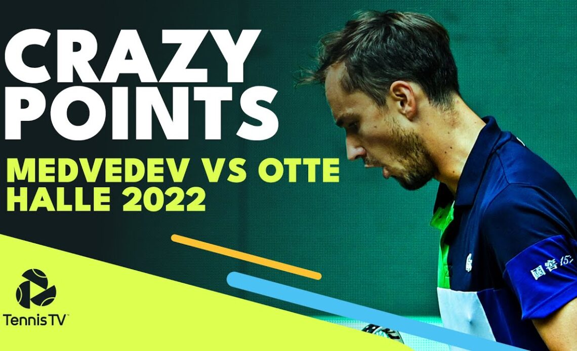 Crazy Points In Entertaining Medvedev vs Otte Match | Halle 2022 Semi-Final