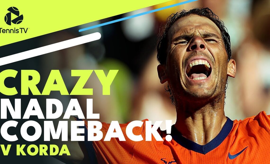 Crazy Rafa Nadal Comeback vs Korda In Indian Wells! 😳