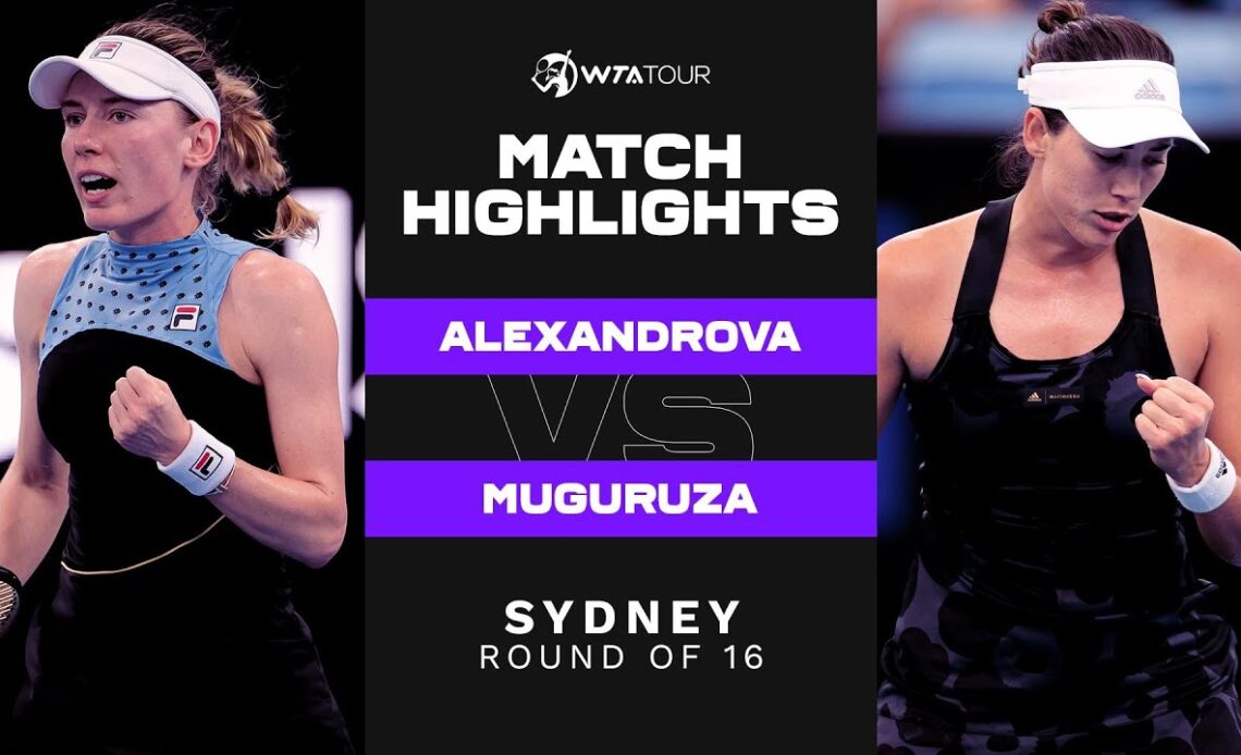 Ekaterina Alexandrova vs. Garbiñe Muguruza | 2022 Sydney Round of 16 | WTA Match Highlights