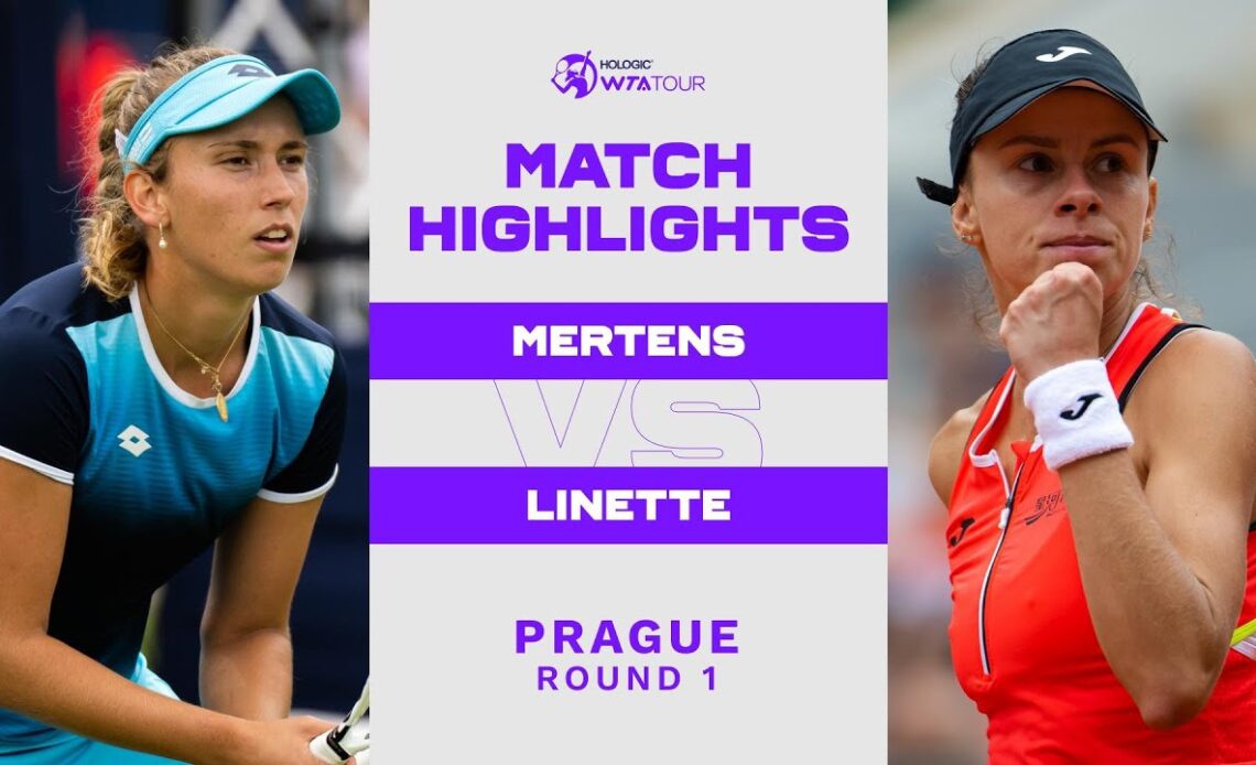 Elise Mertens vs. Magda Linette | 2022 Prague Round 1 | WTA Match Highlights