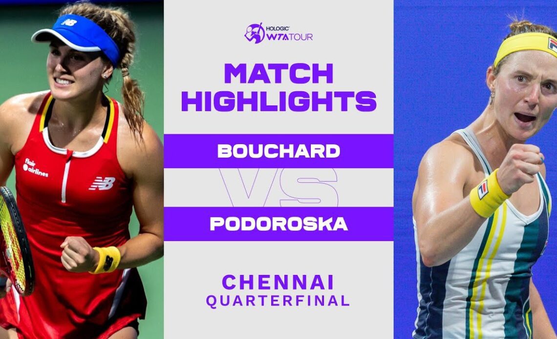 Eugenie Bouchard vs. Nadia Podoroska | 2022 Chennai Quarterfinal | WTA Match Highlights