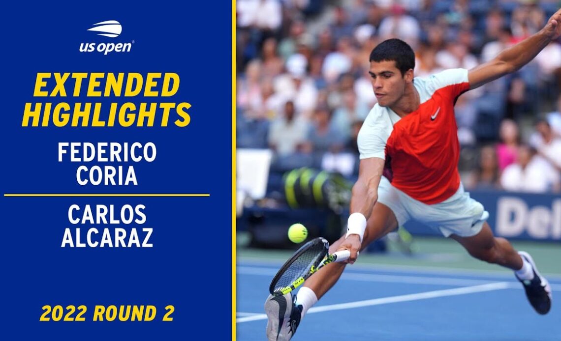 Federico Coria vs. Carlos Alcaraz Extended Highlights | 2022 US Open Round 2