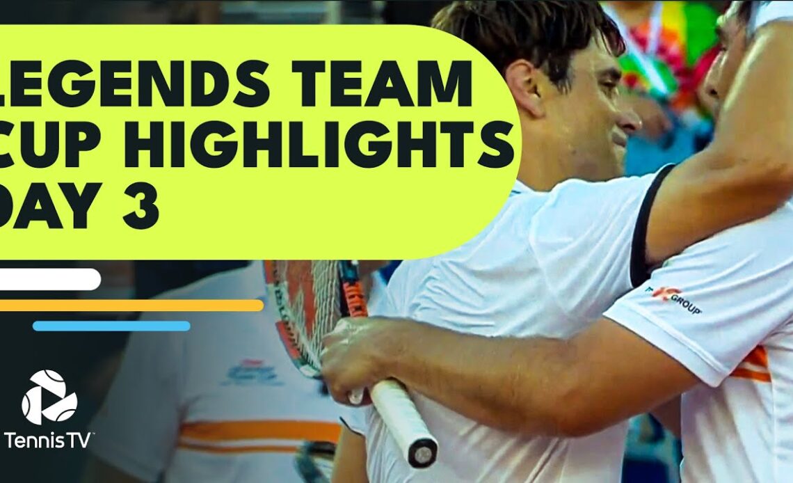 Ferrer Takes On Baghdatis; Hewitt, Robredo, Haas & Stepanek Play | Legends Team Cup Highlights Day 3