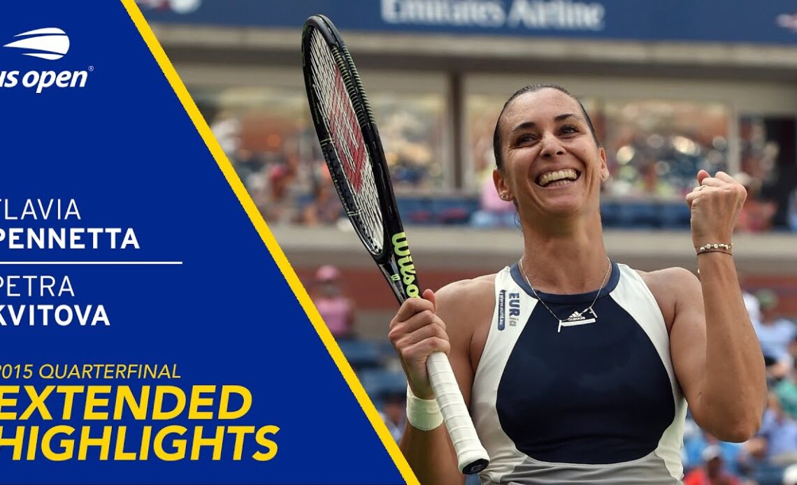 Flavia Pennetta vs Petra Kvitova Extended Highlights | 2015 US Open Quarterfinal