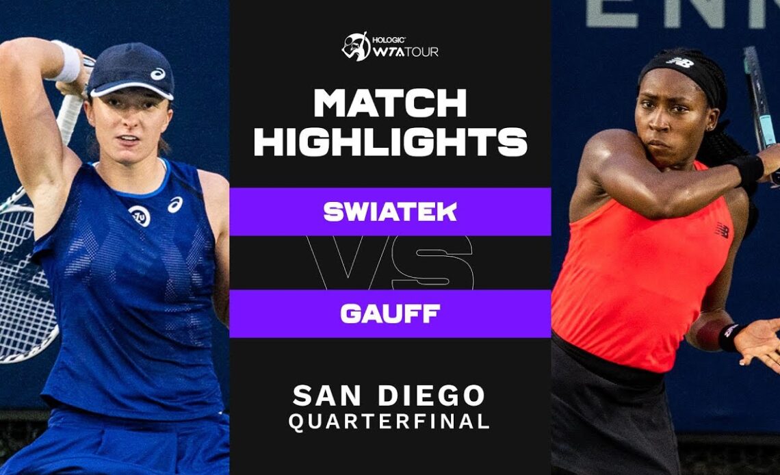 Iga Swiatek vs. Coco Gauff | 2022 San Diego Quarterfinal | WTA Match Highlights