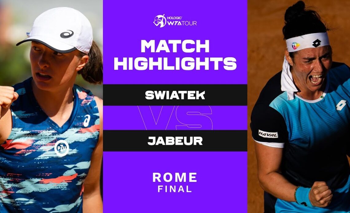 Iga Swiatek vs. Ons Jabeur | 2022 Rome Final | WTA  Match Highlights