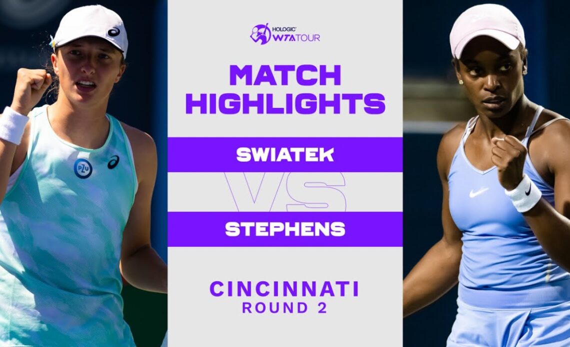 Iga Swiatek vs. Sloane Stephens | 2022 Cincinnati Round 2 | WTA Match Highlights
