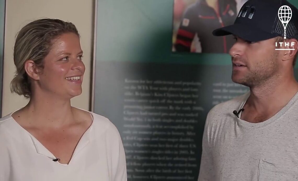 In the Museum with Hall of Famers Andy Roddick and Kim Clijsters