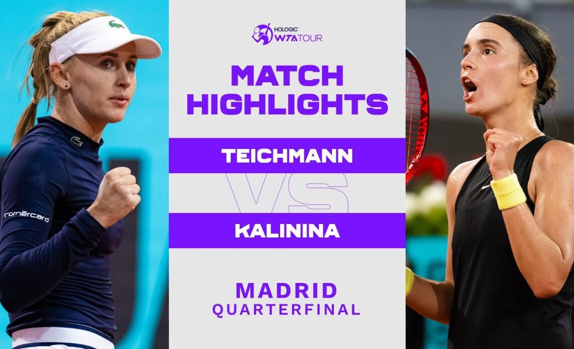 Jil Teichmann vs. Anhelina Kalinina | 2022 Madrid Quarterfinal | WTA Match Highlights