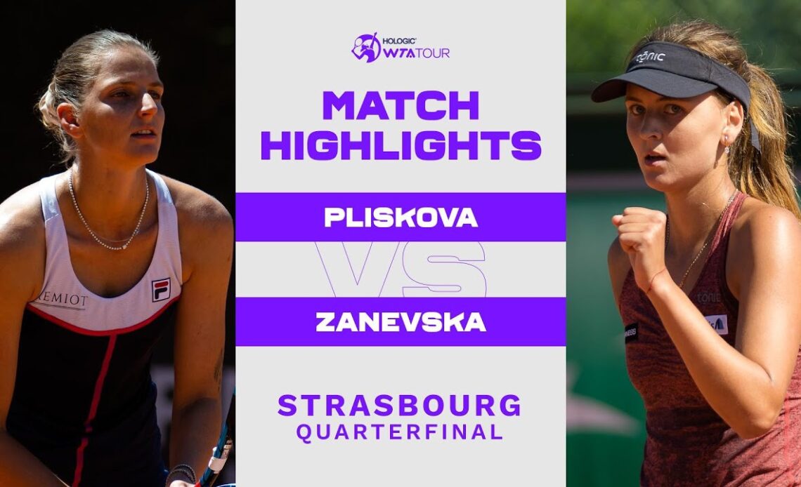 Karolina Pliskova vs. Maryna Zanevska | 2022 Strasbourg Quarterfinal | WTA Match Highlights