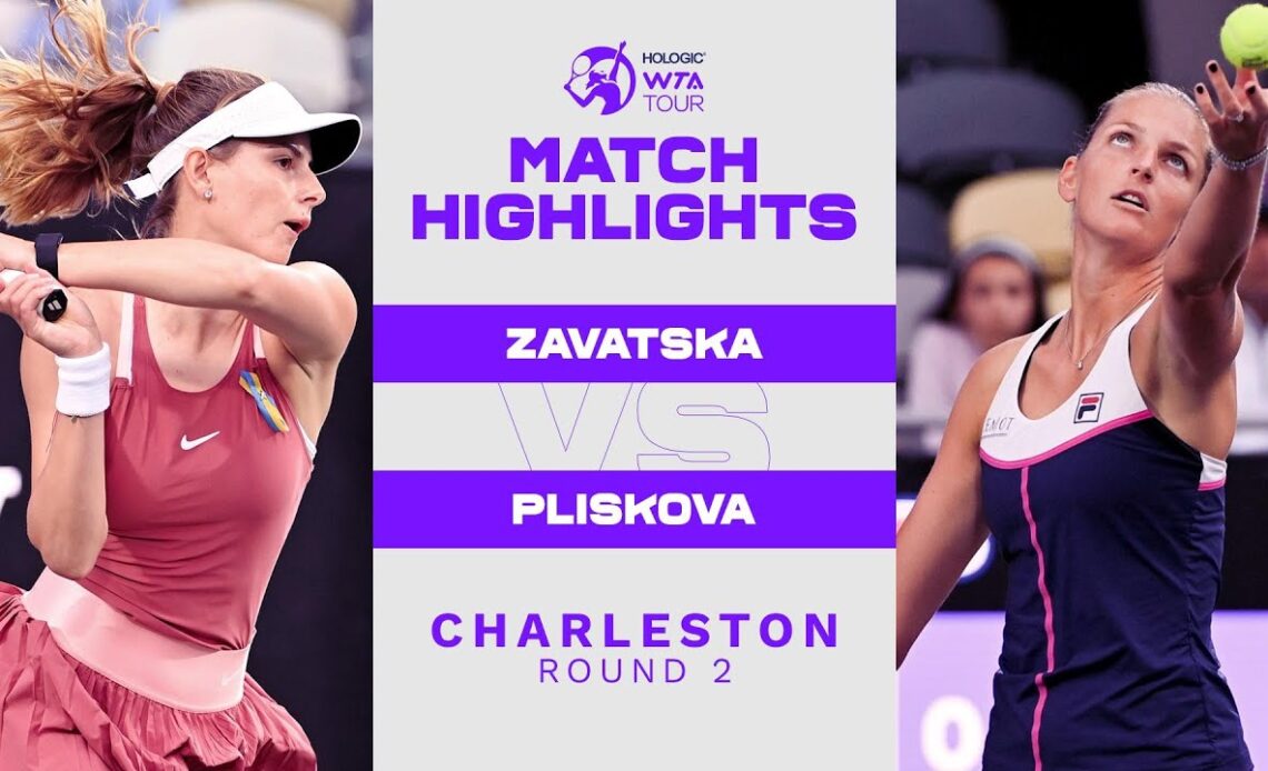 Katarina Zavatska vs. Karolina Pliskova | 2022 Charleston Round 2 | WTA Match Highlights