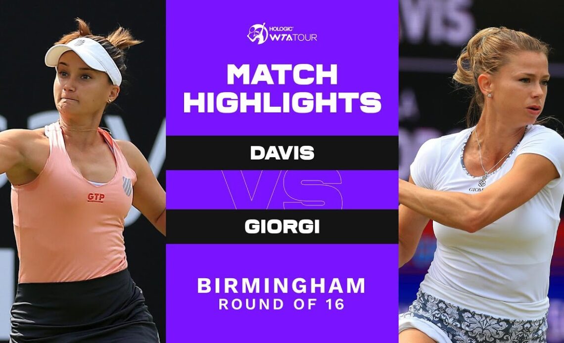 Lauren Davis vs. Camila Giorgi | 2022 Birmingham Round of 16 | WTA Match Highlights