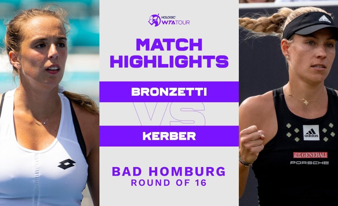 Lucia Bronzetti vs. Angelique Kerber | 2022 Bad Homburg Round of 16 | WTA Match Highlights