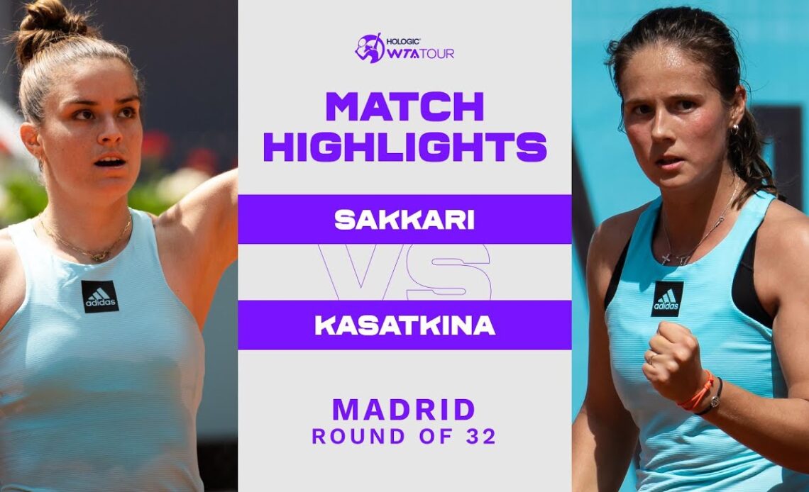 Maria Sakkari vs. Daria Kasatkina | 2022 Madrid Round 2 | WTA Match Highlights