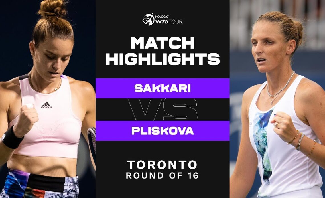 Maria Sakkari vs. Karolina Pliskova | 2022 Toronto Round of 16 | WTA Match Highlights