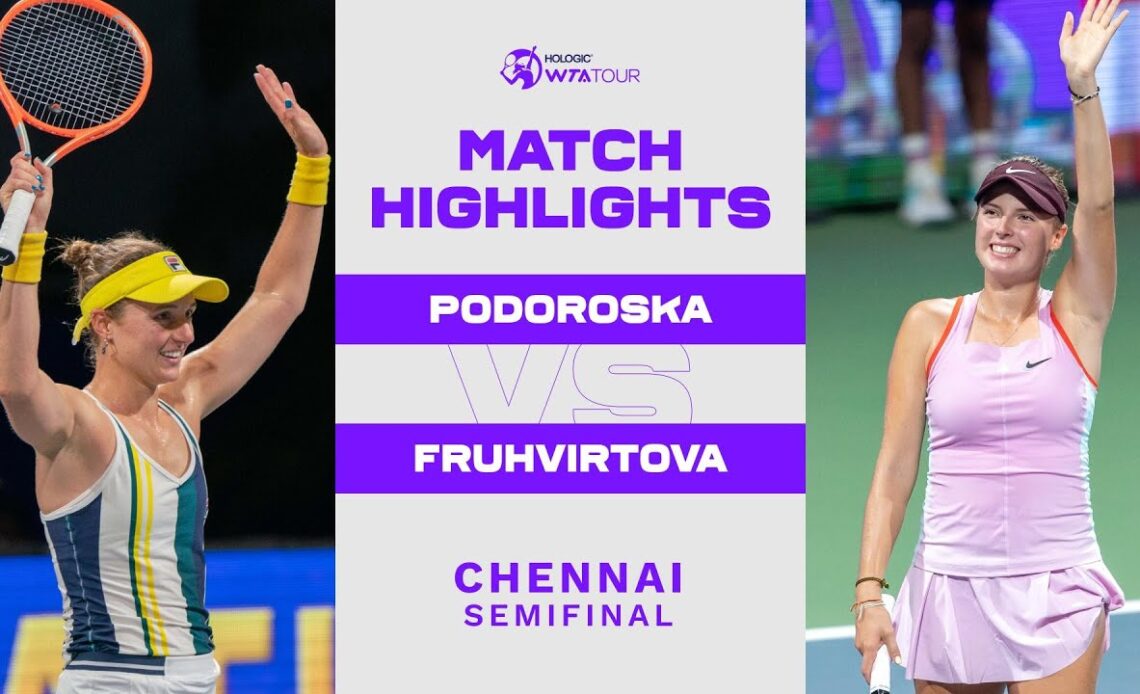 Nadia Podoroska vs. Linda Fruhvirtova | 2022 Chennai Semifinal | WTA Match Highlights