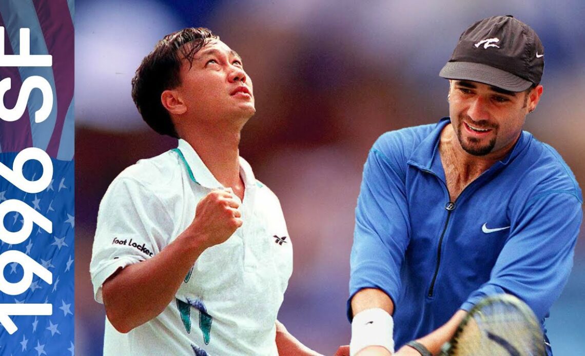 No. 2 seed Michael Chang vs No. 6 seed Andre Agassi | US Open 1996 Semifinal