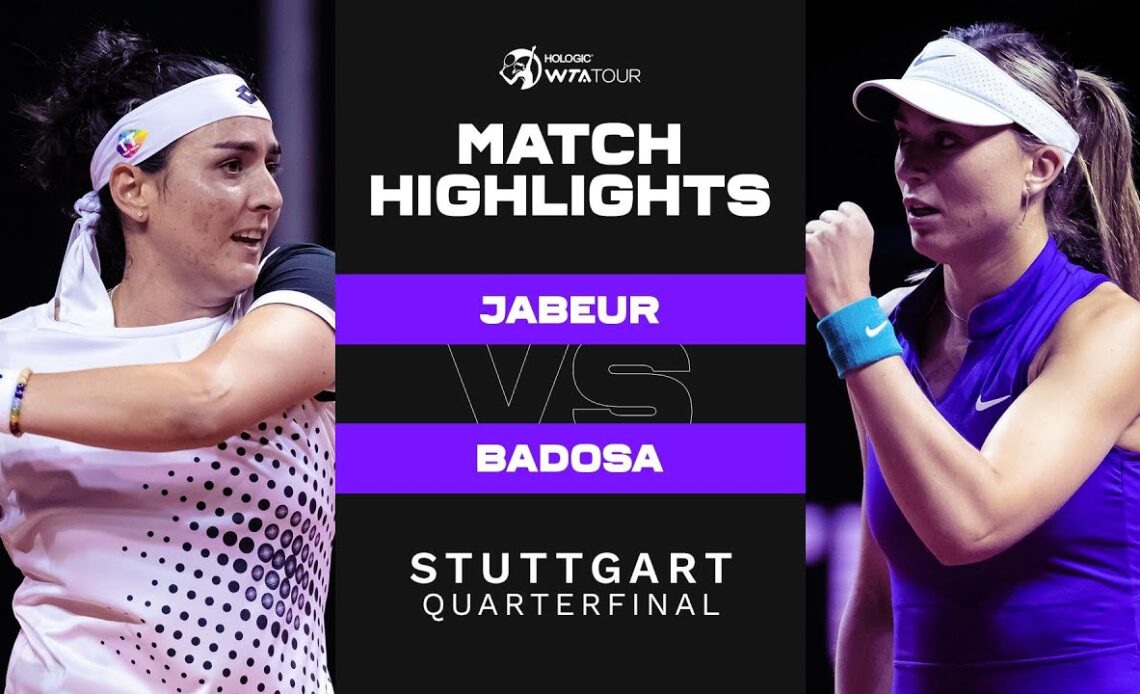 Ons Jabeur vs. Paula Badosa | 2022 Stuttgart Quarterfinal | WTA Match Highlights
