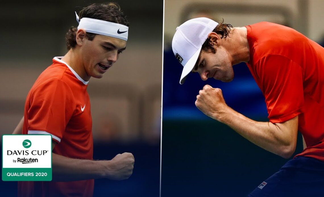 Taylor Fritz vs Sanjar Fayziev, Reilly Opelka vs Denis Istomin Highlights | Davis Cup 2020 Qualifier