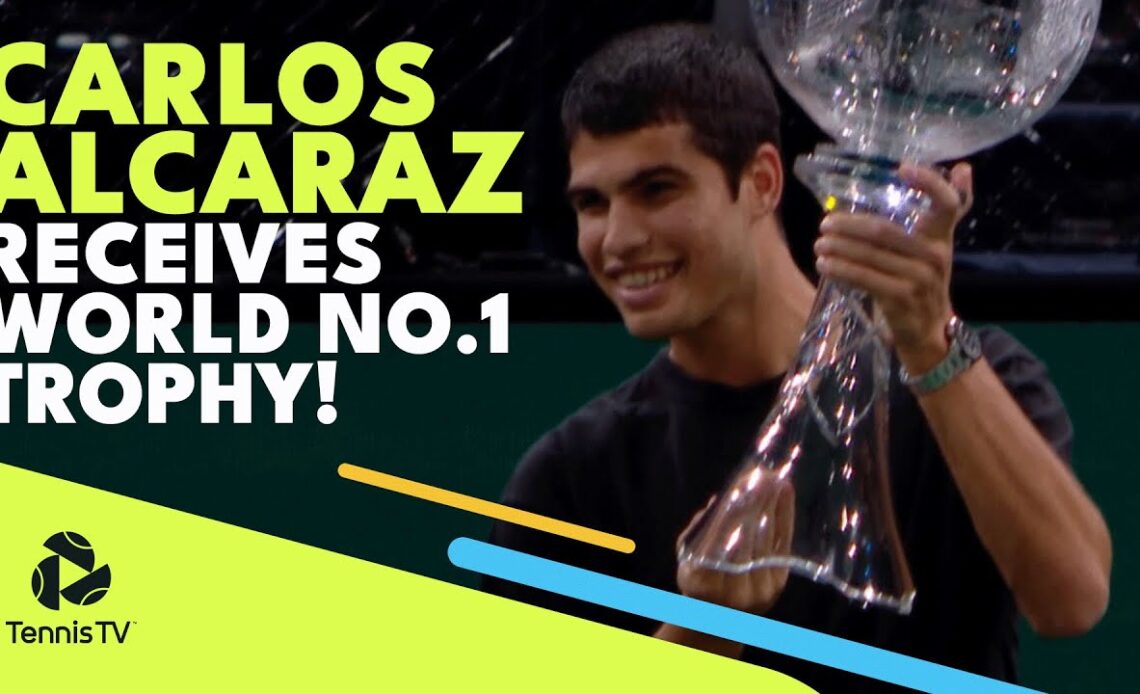 The Youngest EVER World No.1: Carlos Alcaraz Receives World No.1 Trophy 🏆 | Paris 2022