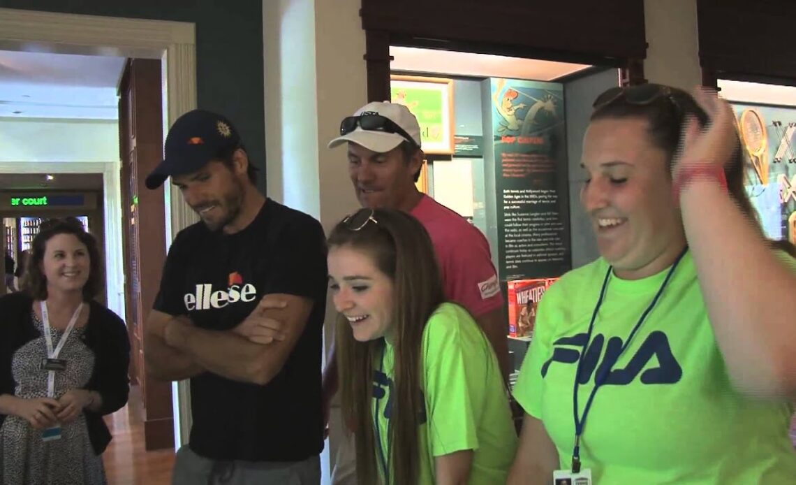 Tommy Haas Tours the Museum at the International Tennis Hall of Fame