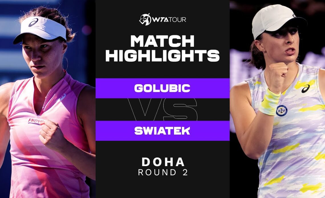 Viktorija Golubic vs. Iga Swiatek | 2022 Doha Round 2 | WTA Match Highlights