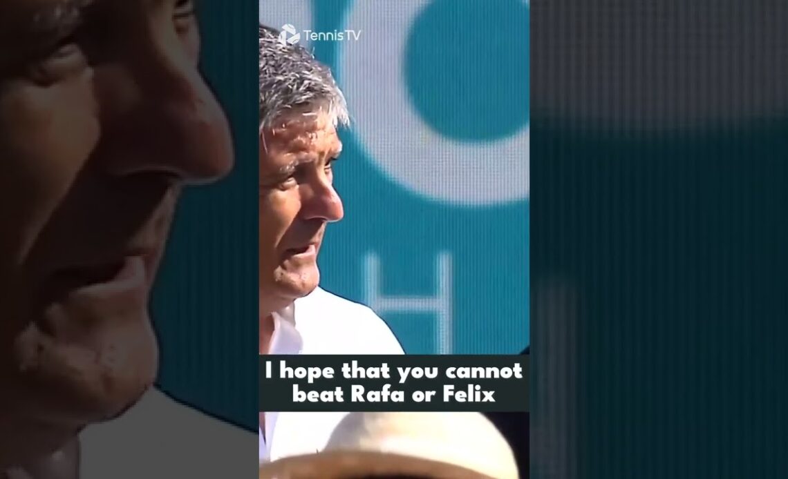 "I hope you cannot beat Rafa or Felix [at Wimbledon]" 😂 Toni Nadal to Tsitsipas in Mallorca!